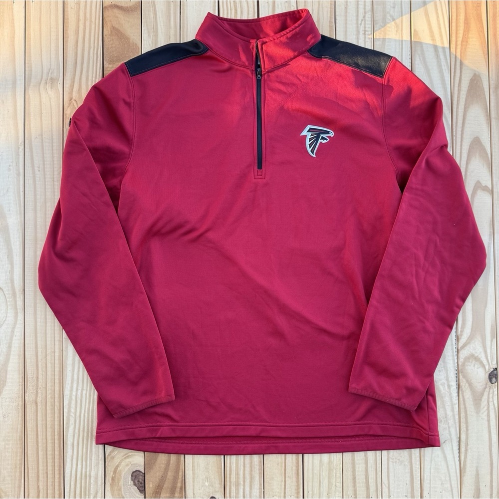 NFL Team Apparel Mens Atlanta‎ Falcons Long Sleeve 1/4 Zip Pull Over Xlarge